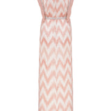 Strass Embellished Zİgzag Patterned V-Neck Maxi Dress with Fringe Detail on Slit