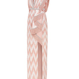 Strass Embellished Zİgzag Patterned V-Neck Maxi Dress with Fringe Detail on Slit