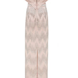 Plated Structured Beaded Maxi Dress