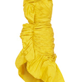 Yellow One Shouldered Mini Dress