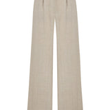Beige Linen Pleated Pants