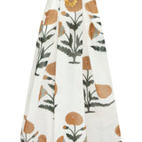 Printed Maxi Skirt With Gold Sequined Belt Detail