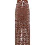 Chocolate Strapless Maxi Dress with Leather and Patterned Sequin Details