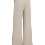 Beige Linen Pleated Pants