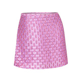 Pink Mini Skirt With Embroidery Details