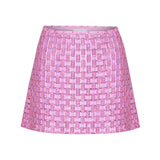 Pink Mini Skirt With Embroidery Details