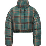 Checked Green Puffer Jacket