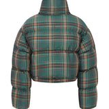 Checked Green Puffer Jacket