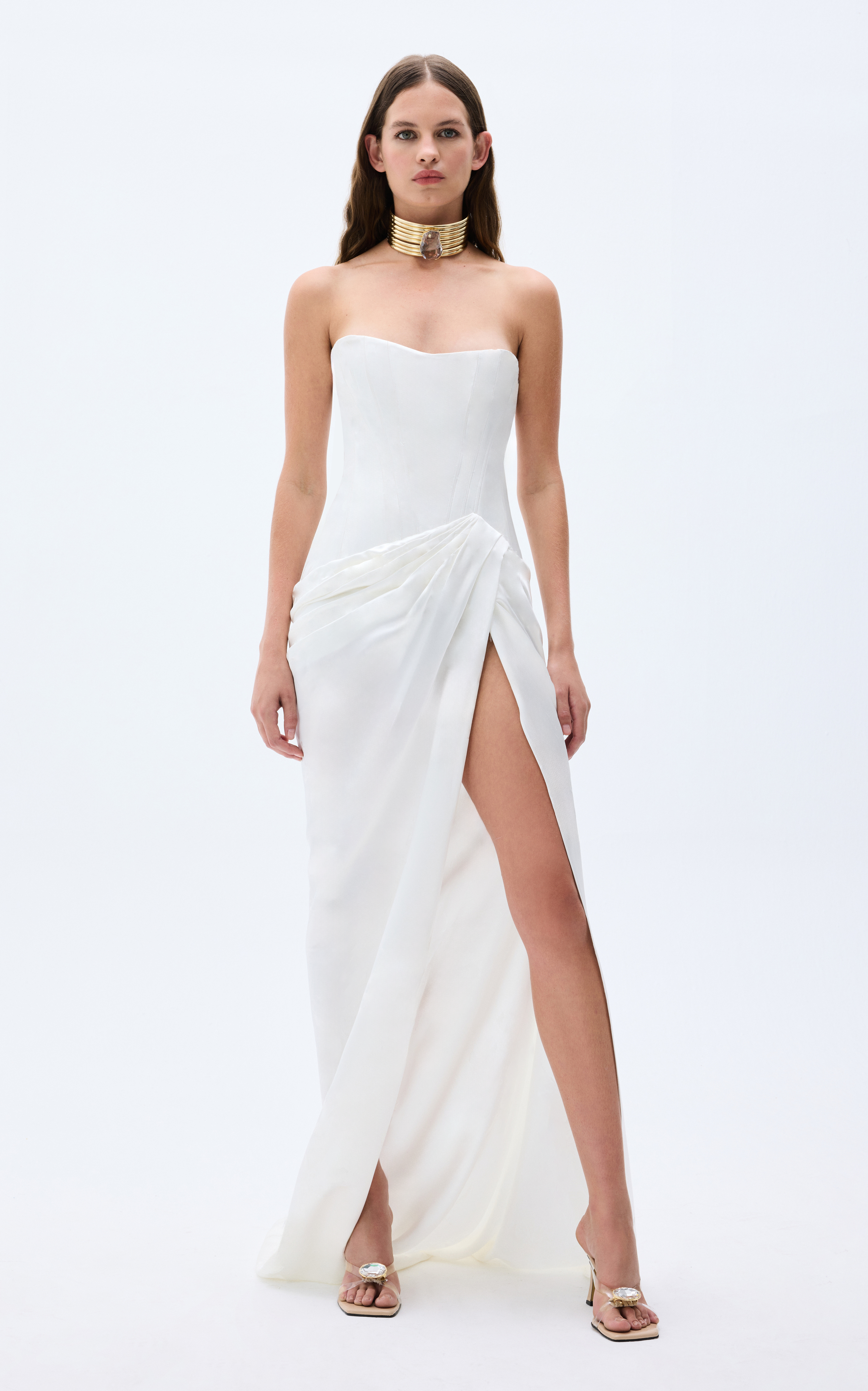 strapless satin corset dress Strapless Satin Ball Gown Wedding Dress Olvia