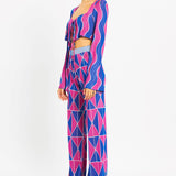 Geometric Printed Flare Pants