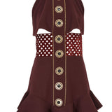 Neck Collar Mini Dress