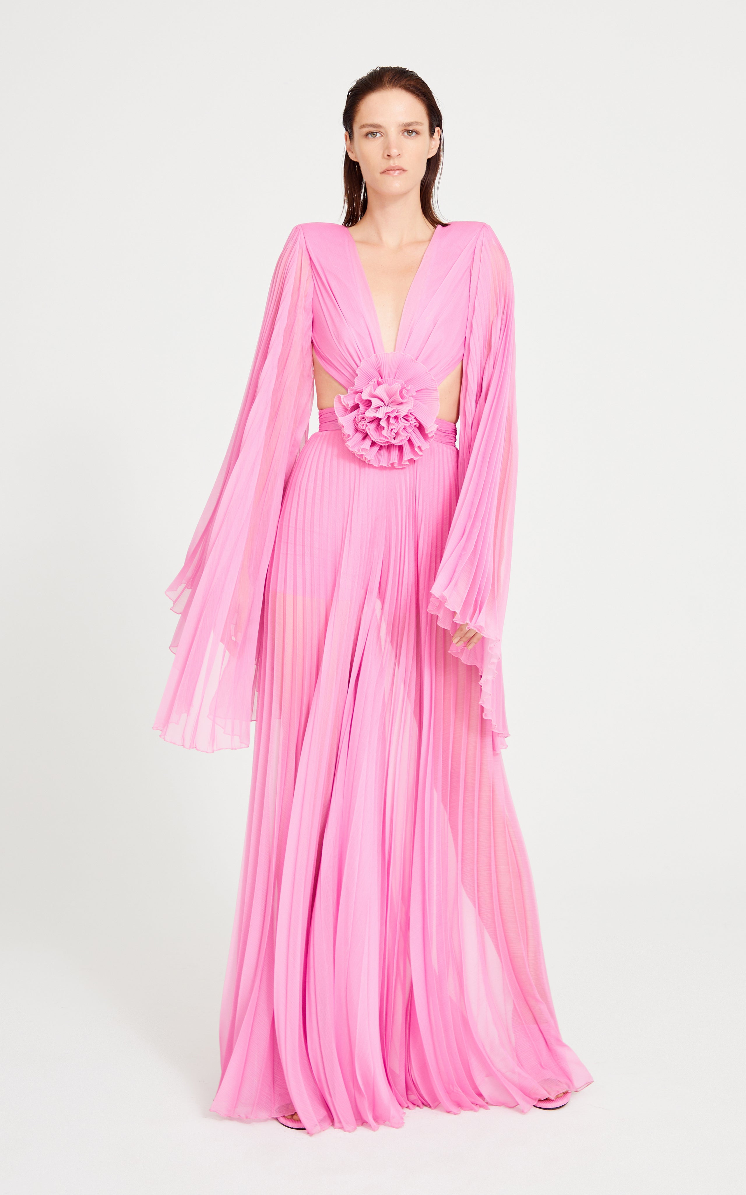 Maxi Dress With Cut Out And Flower Details RAISA VANESSA INT Maxi Dress With Cut Out And Flower Details RAISA VANESSA INT