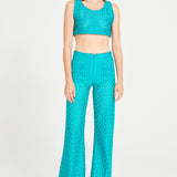 Emerald Pants With Embroidery Details