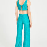 Emerald Pants With Embroidery Details