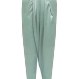 Satin Pants with Pleated Pants