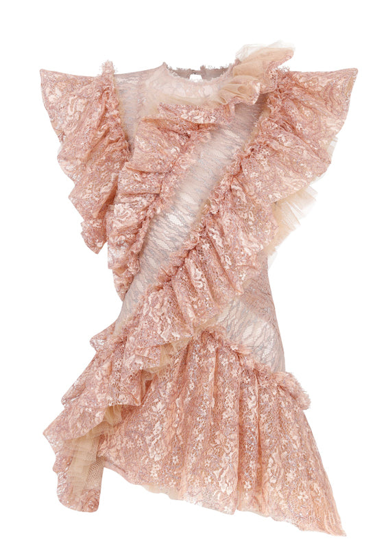 Ruffled Lace Mini Dress  RAISA VANESSA INT