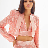 Pomelo Crop Top with Patterned Sequin Details