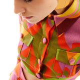 Printed Linen Crop Shirt
