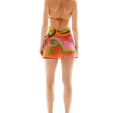 Printed Linen Halter Neck Mini Dress