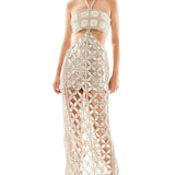 Hand Embroidered Crystal Embellishement Maxi Dress