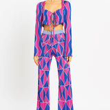 Geometric Printed Flare Pants