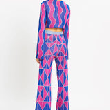 Geometric Printed Flare Pants