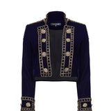 Embroidered Velvet Mini Jacket