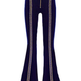 Embroidered Velvet Pants