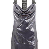 Velvet Mini Dress with Crystal Straps