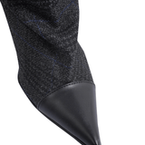 Puffy Grey Ecose Socks Detailed Heeled Boots