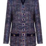 Tweed Mini Jacket Dress with Gold Buckles