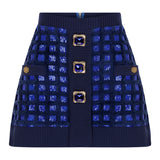 Knit Mini Skirt wtih Gold Buckles