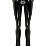 Patent Leather Tight with Gold Buckles
