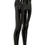 Patent Leather Lycra Leggins with Gold Buckles