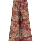 High Waist Ethnic Patterned Straight Cut Pants
