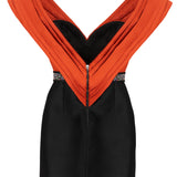 Off Shoulder Mini Dress with Multi Color Crystals