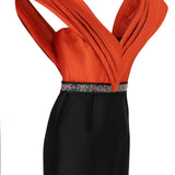 Off Shoulder Mini Dress with Multi Color Crystals