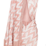 Pink Zigzag Patterned Wrapped Mini Dress