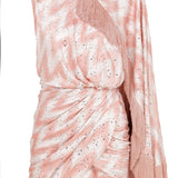 Pink Zigzag Patterned Wrapped Mini Dress