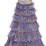 Organza Wrap Maxi Skirt with Ruffles