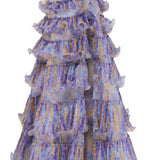 Organza Wrap Maxi Skirt with Ruffles
