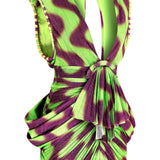 High V-Neck Sleeveless Mini Dress with Tie Details
