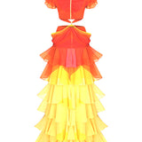 Ruffled Maxi Dress with Cutout Dress