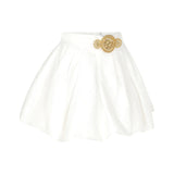 Gold Buckle Detailed Mini Skirt