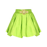 Gold Buckle Detailed Mini Skirt