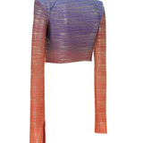 Sunset Crop Top with Cutout and Gold Accessory Details