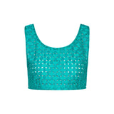 Emerald Crop Top With Embroidery Details