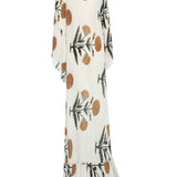 Printed Maxi Dress With Cut Out And Gold Accessory Details