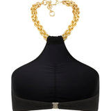 Buzi Halter Neck Bikini Set with Gold Chain