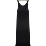 Black Maxi Dress with Crystal Beaded Top Detail
